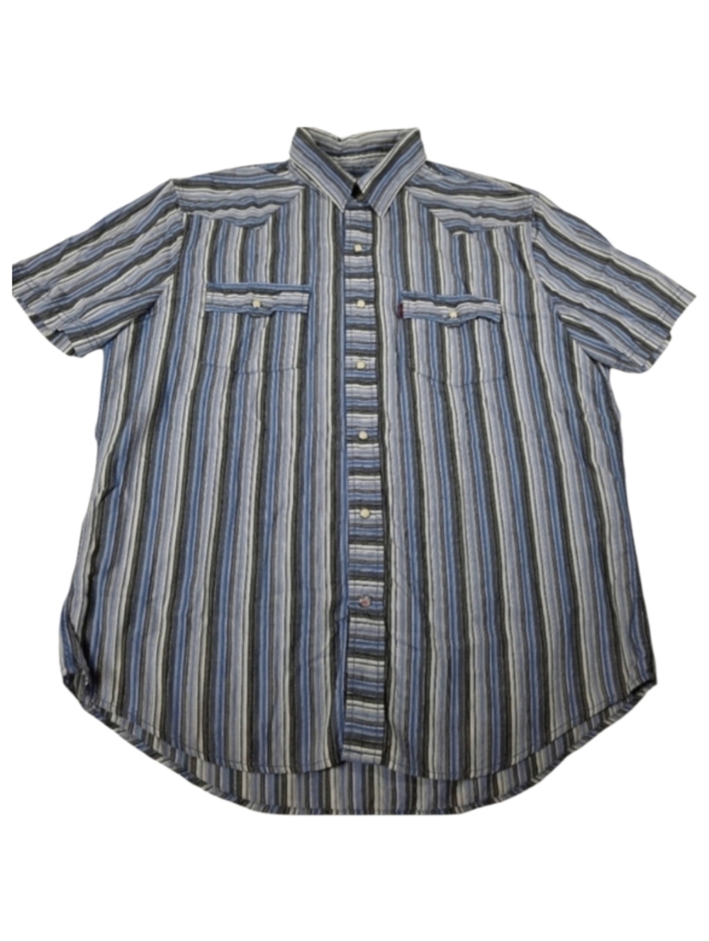 Levi's Pearl Snap Stripe Western Short Sleeve Shirt Men's SZ LG